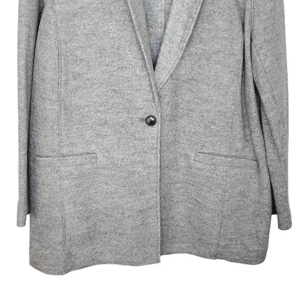 Talbots Light Gray Boiled Wool One Button Blazer Plus Size 18WP NWOT Minimalist - Picture 4 of 8